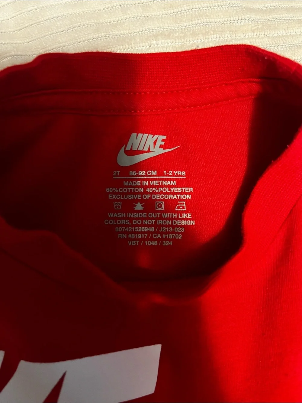 Nike Red Short Sleeve Tee with White & Black Logo